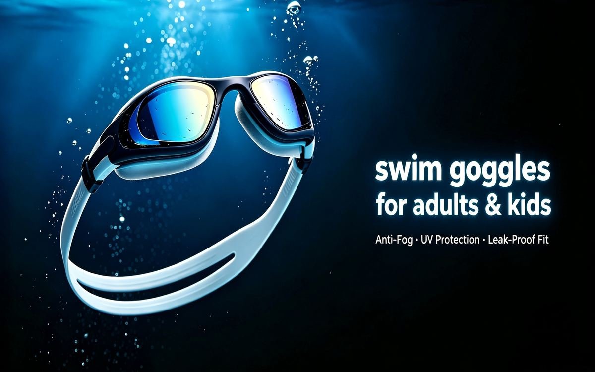 Premium adult and kids swim goggles with anti-fog and UV protection