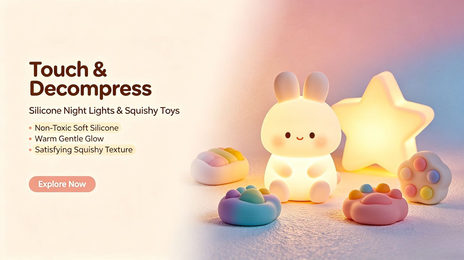 Custom silicone toys and night lights with vibrant colors